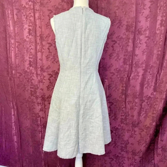 Rebecca Taylor Slub Suiting Dress Grey Tweed A Line Dress Women's Size 8 - Picture 6 of 10